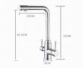 3 Way Kitchen Gooseneck Kitchen Faucet Brass Material With Chrome Plating