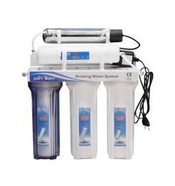 Sistem Penyaringan Air Reverse Osmosis Warna Putih Dengan Kartrid Filter UV